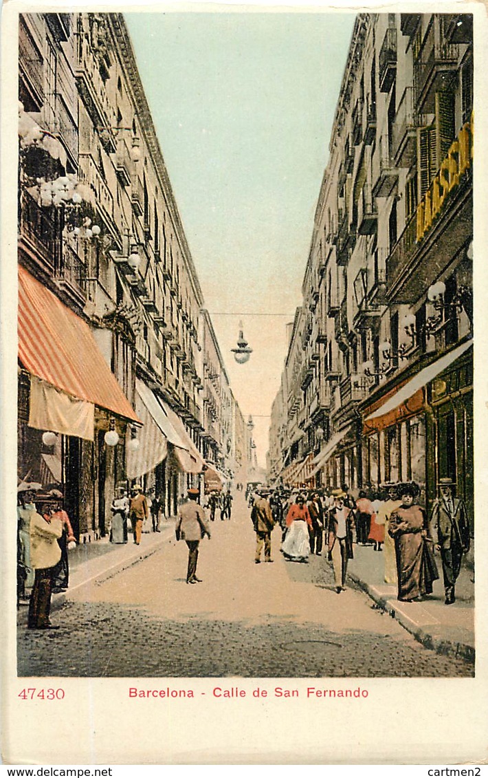 BARCELONA CALLE DE SAN FERNANDO ESPANA PHOTOCHROME 1900 - Barcelona