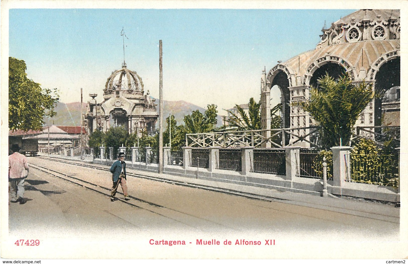 CARTAGENA MUELLE DE ALFONSO XII ESPANA PHOTOCHROME 1900 - Murcia