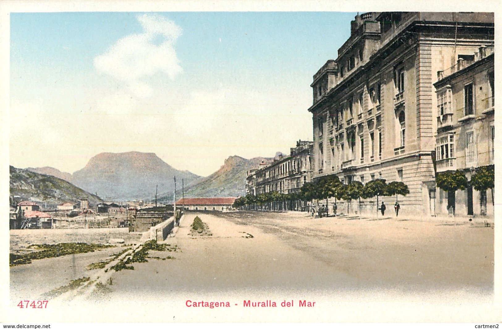 CARTAGENA MURALLA DEL MAR ESPANA PHOTOCHROME 1900 - Murcia