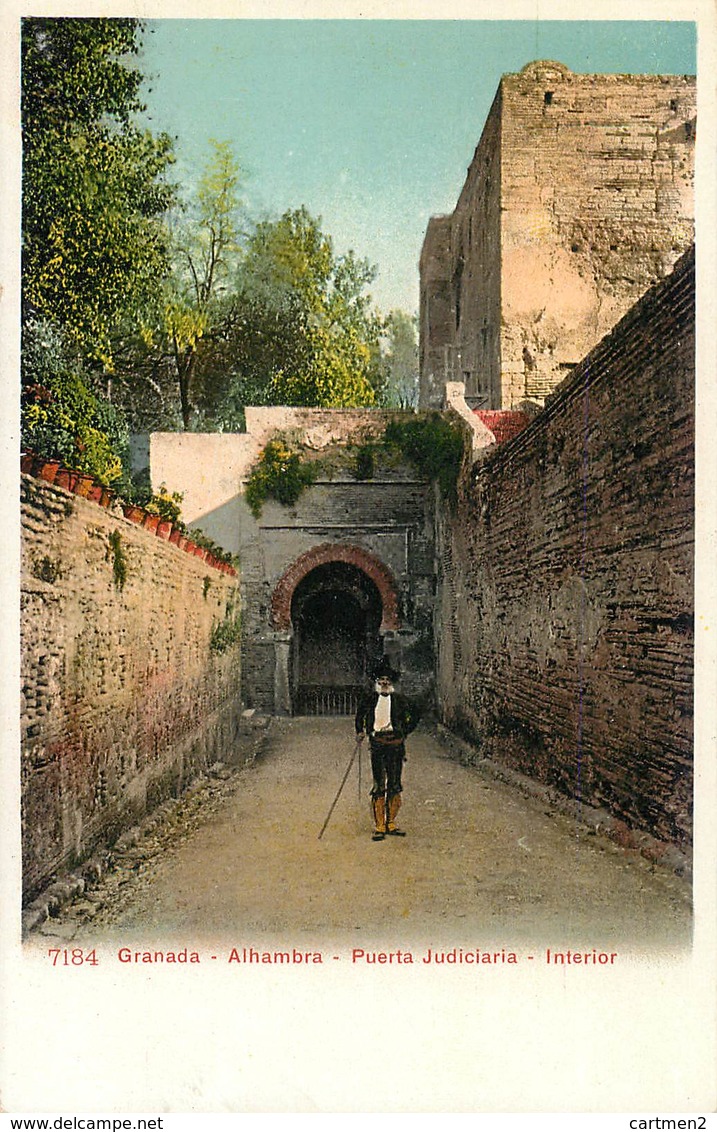 GRANADA ALHAMBRA PUERTA JUDICIARIA INTERIOR ESPANA PHOTOCHROME 1900 ESPAGNE - Granada