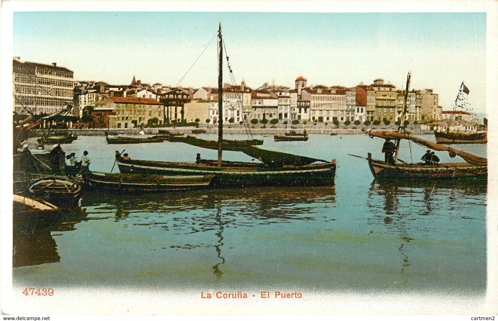 LA CORUNA EL PUERTO ESPANA PHOTOCHROME 1900 - La Coruña