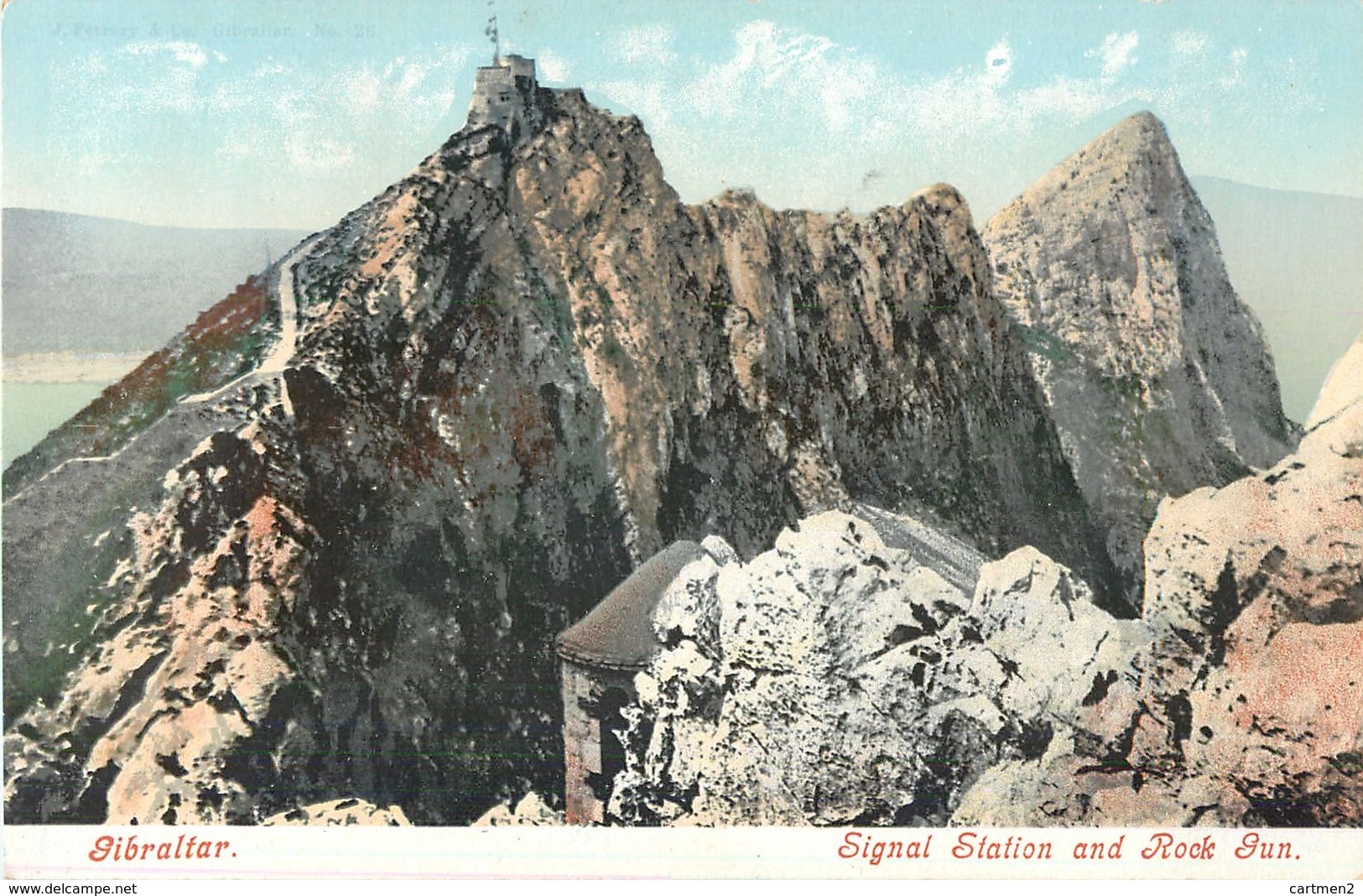 GIBRALTAR SIGNAL STATION AND ROCK GUN PHOTOCHROME 1900 - Gibraltar