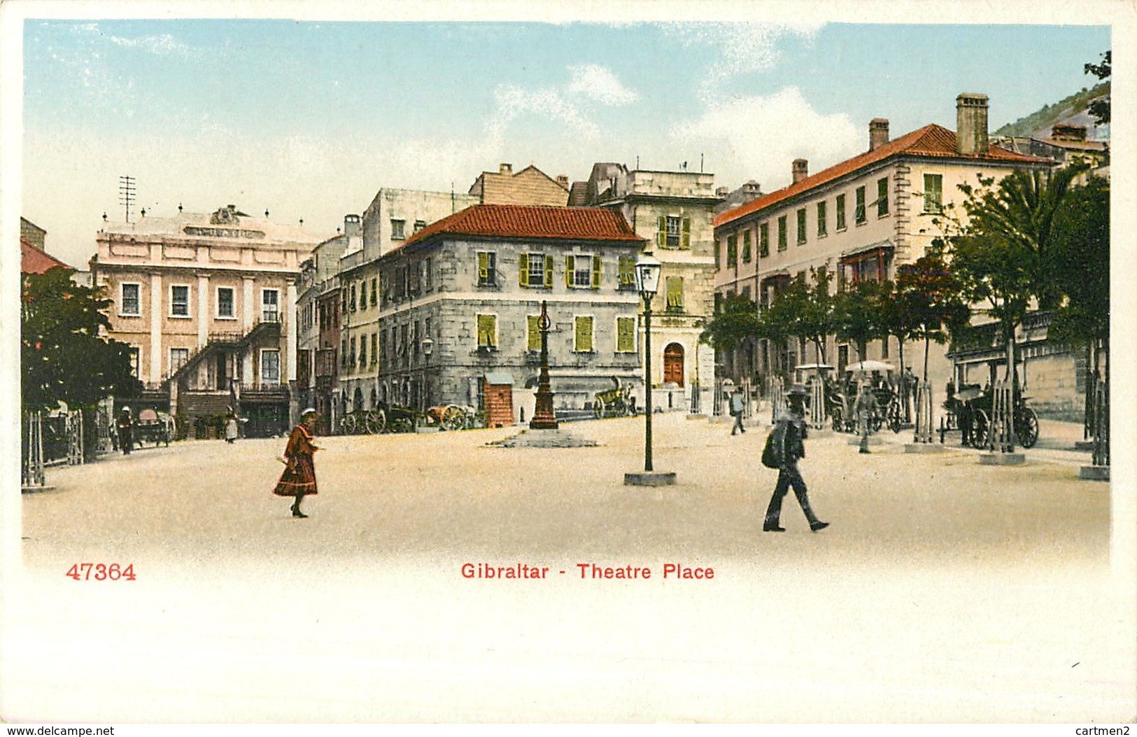 GIBRALTAR THEATRE PLACE PHOTOCHROME 1900 - Gibraltar