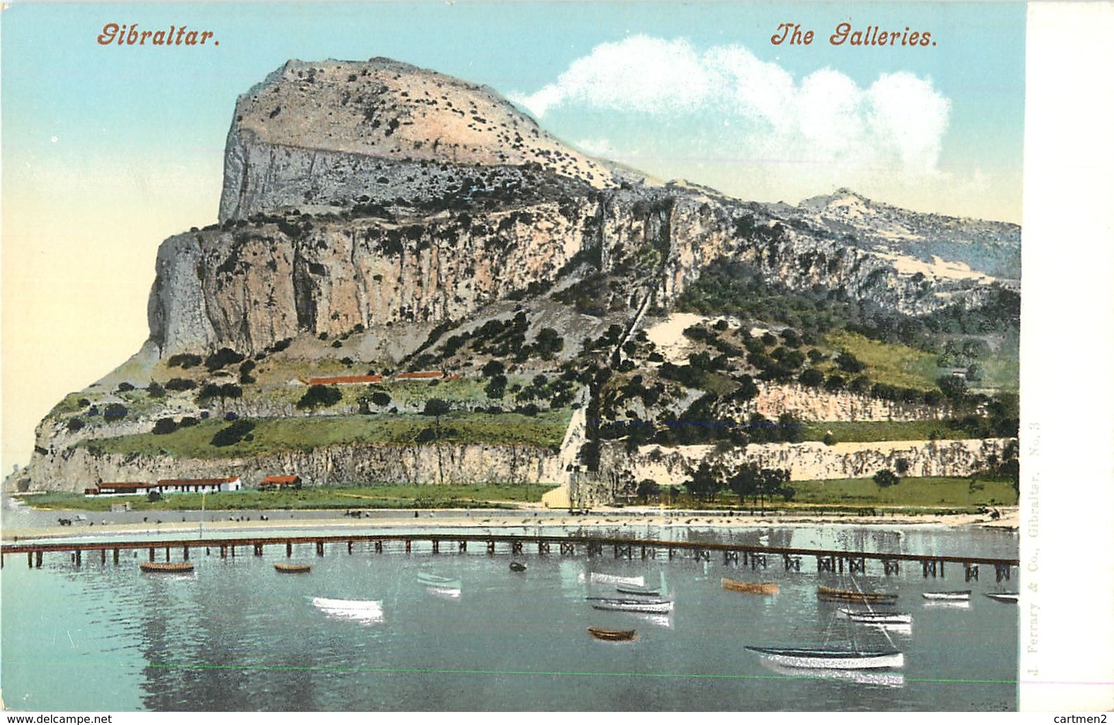 GIBRALTAR THE GALLERIES  J. FERRY § COMPAGNY PHOTOCHROME 1900 - Gibraltar