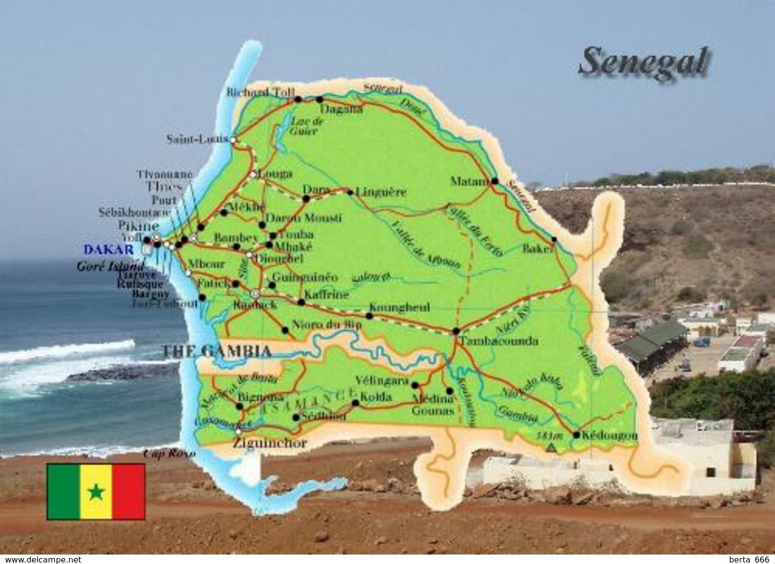 Senegal Map New Postcard - Sénégal