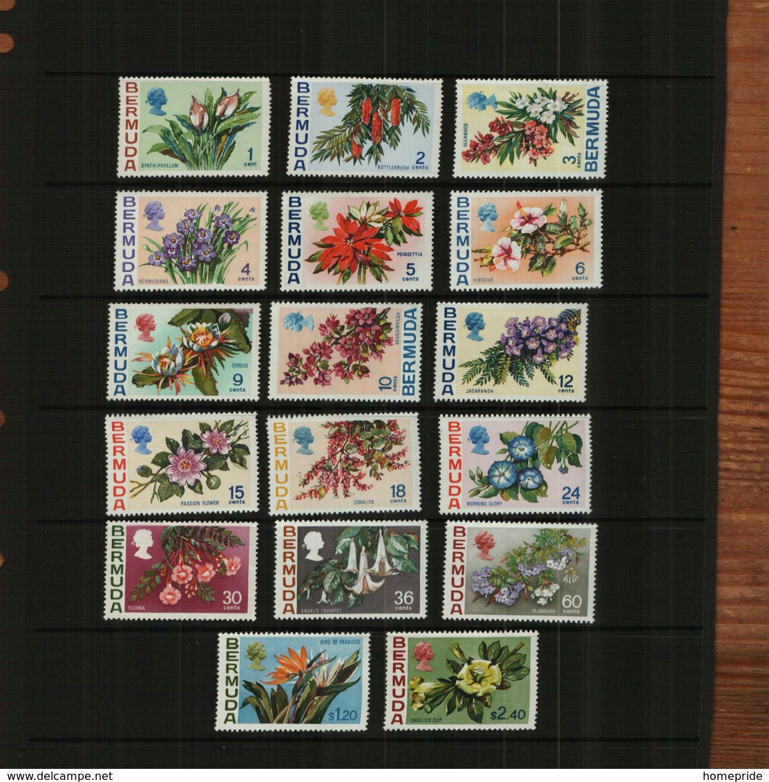 BERMUDA - 1970 - FLOWERS - 17 Stamps - MNH - Bermuda