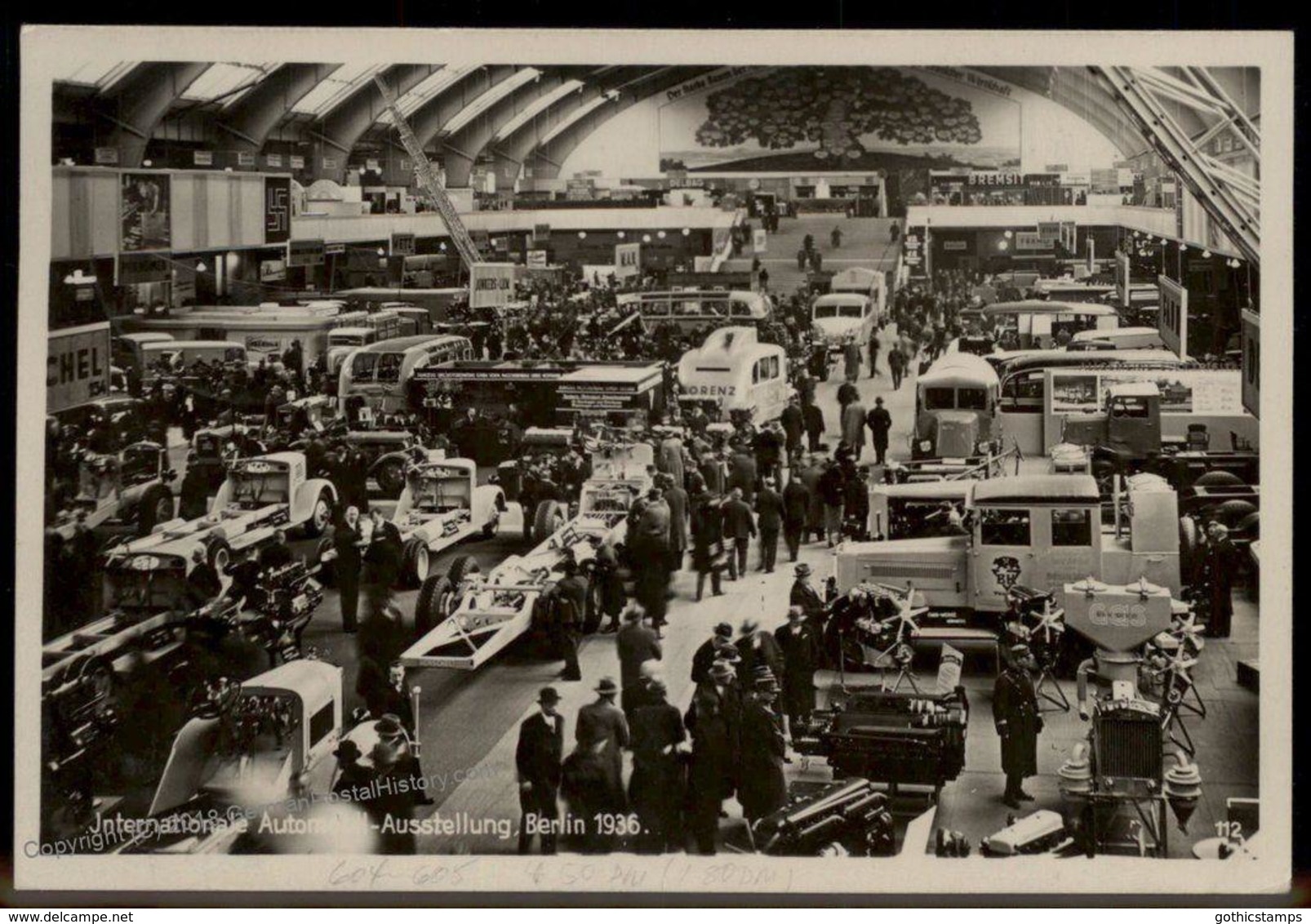 Germany Berlin 1936 Auto Show Daimler Benz Stamps  RPPC 91445 - Sonstige & Ohne Zuordnung