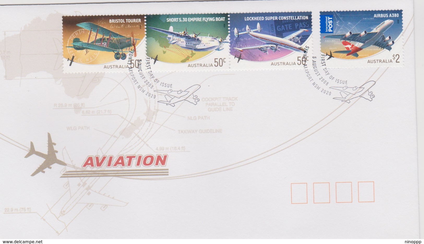 Australia 2008 Aviation,FDC ,A - Premiers Jours (FDC)