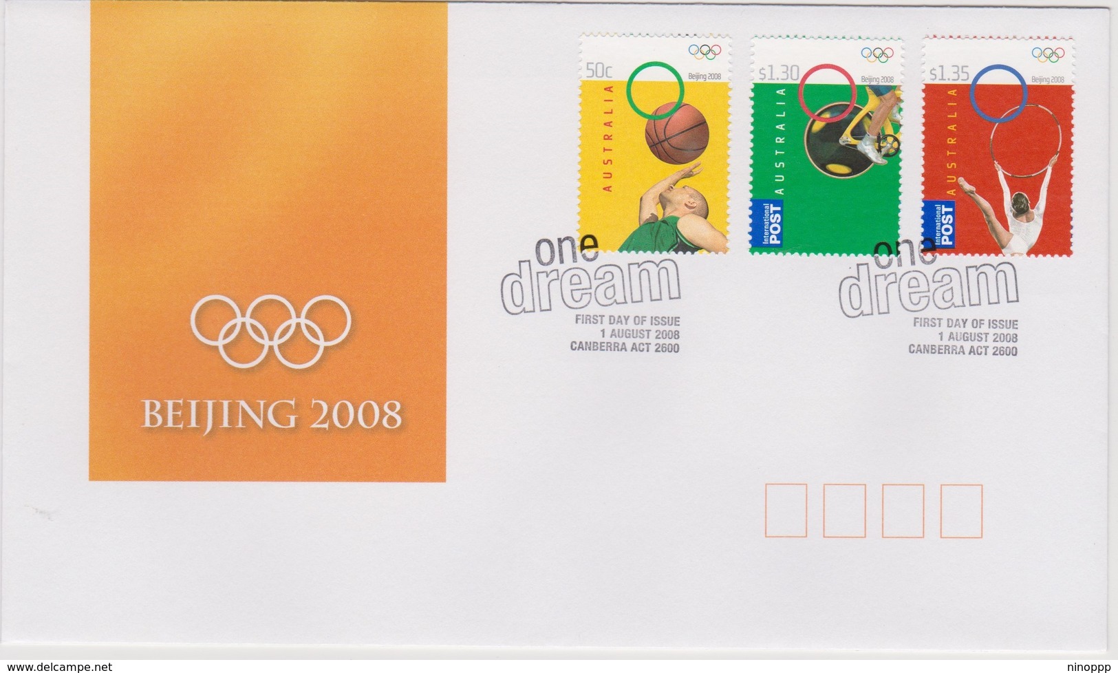 Australia 2008 Beijing Olympics, FDC ,A - FDC