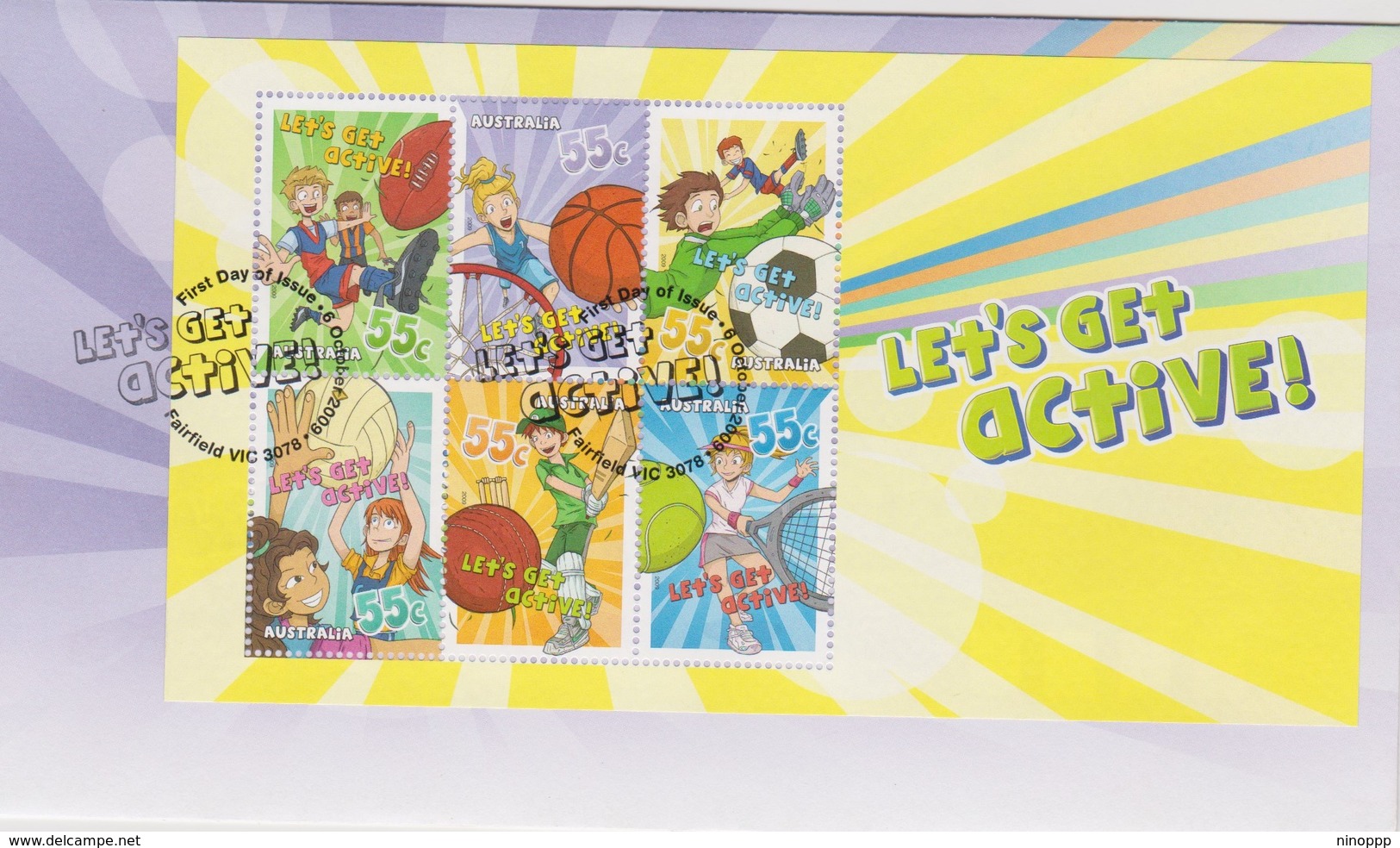 Australia 2009 Let's Get Active Miniature Sheet,FDC ,A - FDC