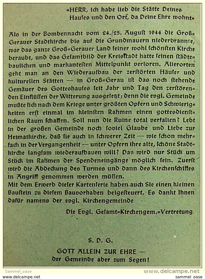 Postkarten-Serie Groß-Gerau - Evangelische Stadtkirche Vor Und Nach Der Zerstörung 1944 - Ansichtskarten Ca.1950 - Gross-Gerau