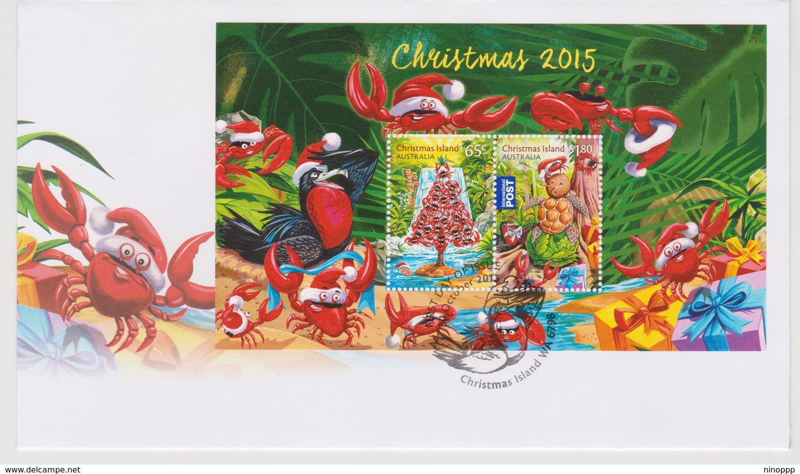 Christmas Island 2015 Christmas Miniature Sheet FDC - Christmas Island