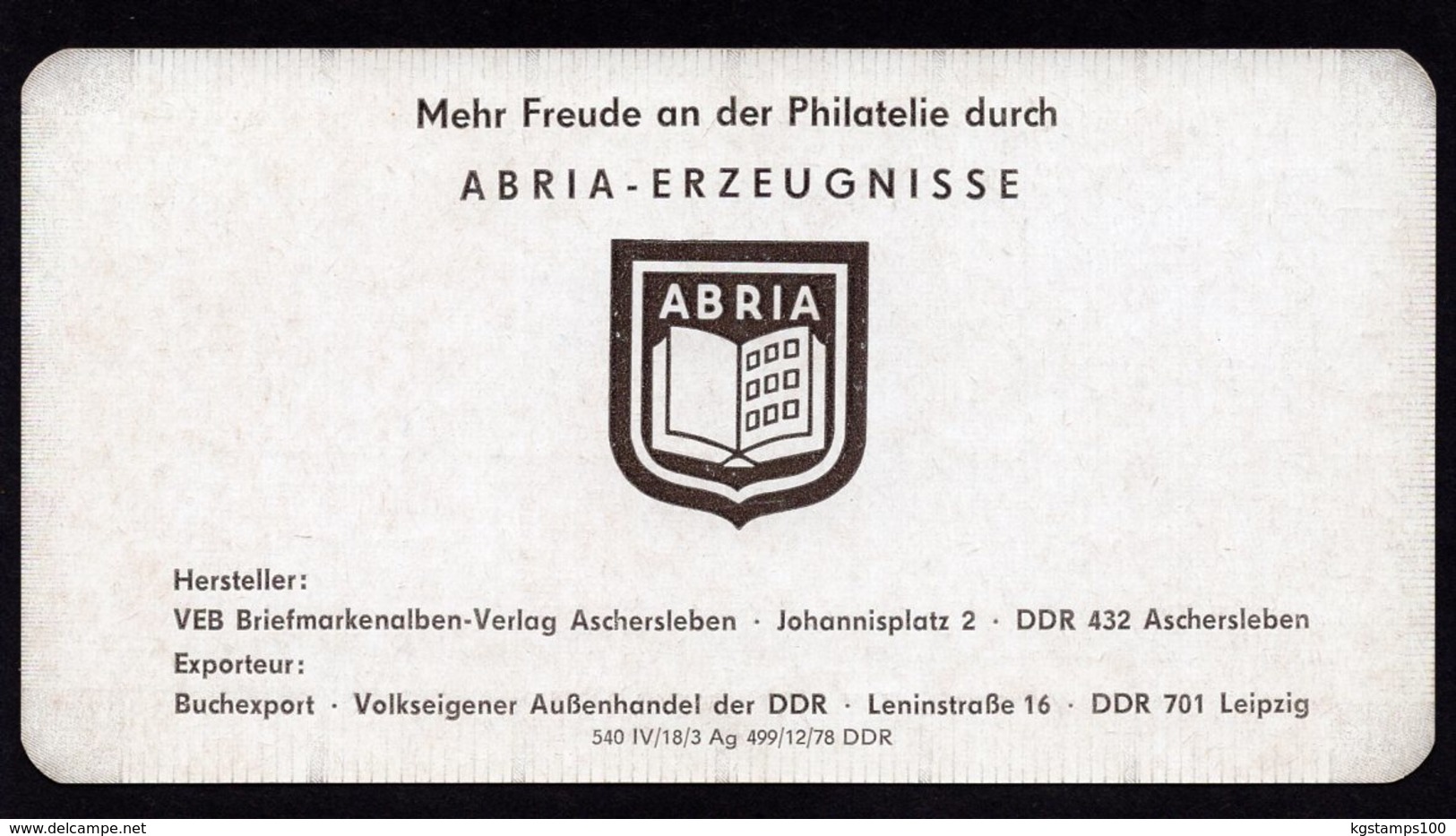 Measuring Teeth On Postage Stamps. Made In DDR. "ABRIA" - Autres & Non Classés