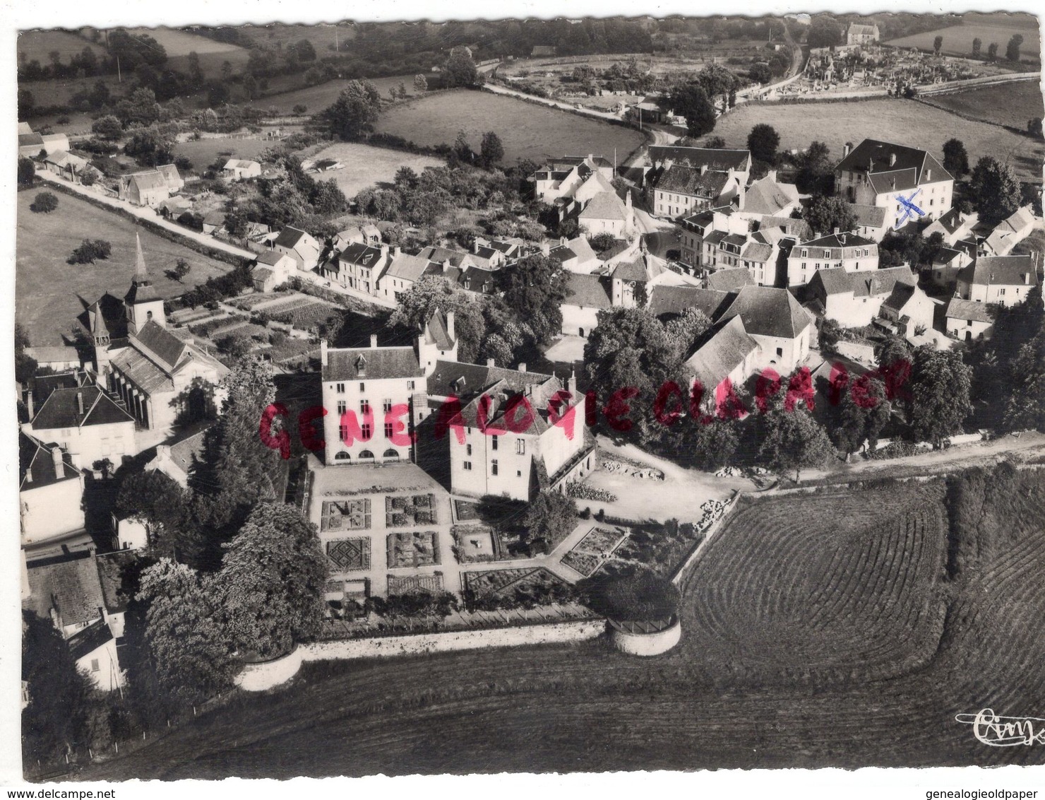 23 - MAINSAT - LE CHATEAU ET SES PARTERRES DU XV E SIECLE- VUE AERIENNE - CREUSE - Autres & Non Classés