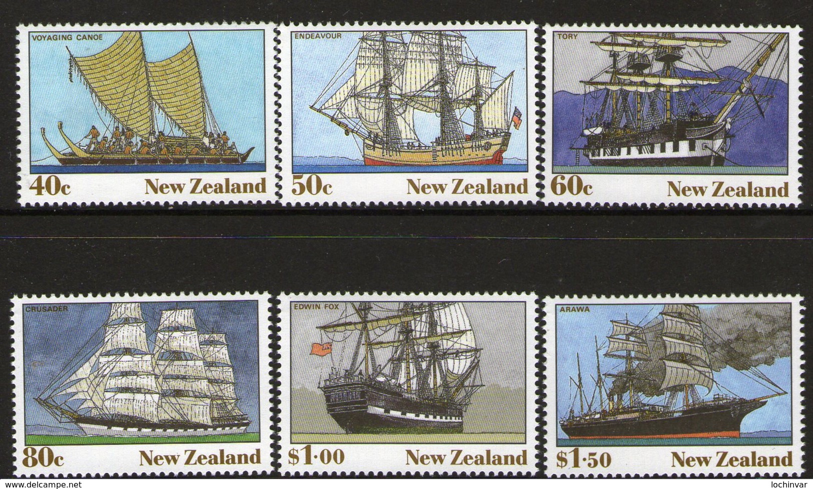 NEW ZEALAND, 1990 HERITAGE-THE SHIPS 6 MNH - Unused Stamps