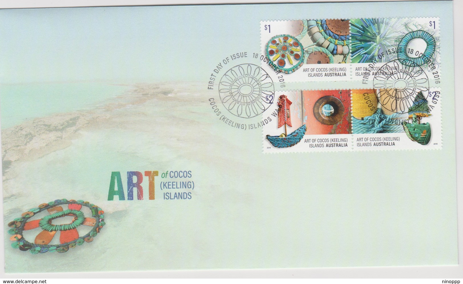 Cocos (Keeling) Islands 2016 Art Of Cocos, FDC,A - Cocos (Keeling) Islands