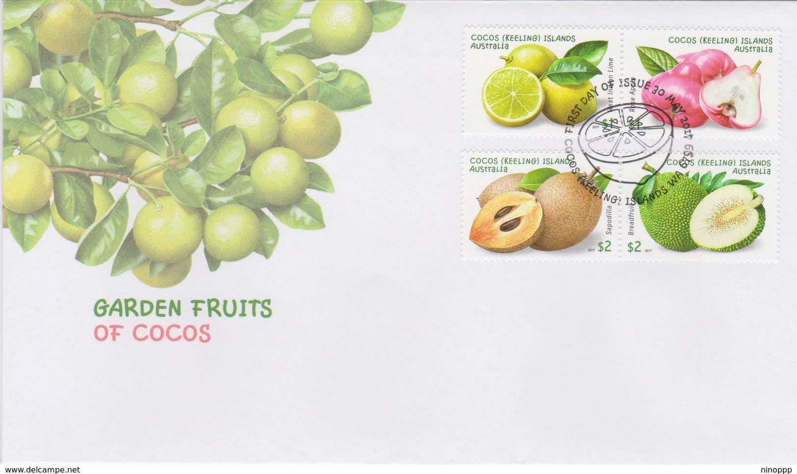 Cocos (Keeling) Islands 2017 Garden Fruits, FDC,A - Cocos (Keeling) Islands