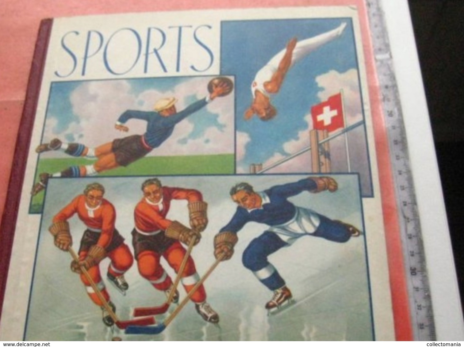 Ice Hockey, Football, Tennis, Bicycling, Ski, Rowing, Athletic; ALBUM  With Glued Vignette Complete Sets Olympic Games - Libros