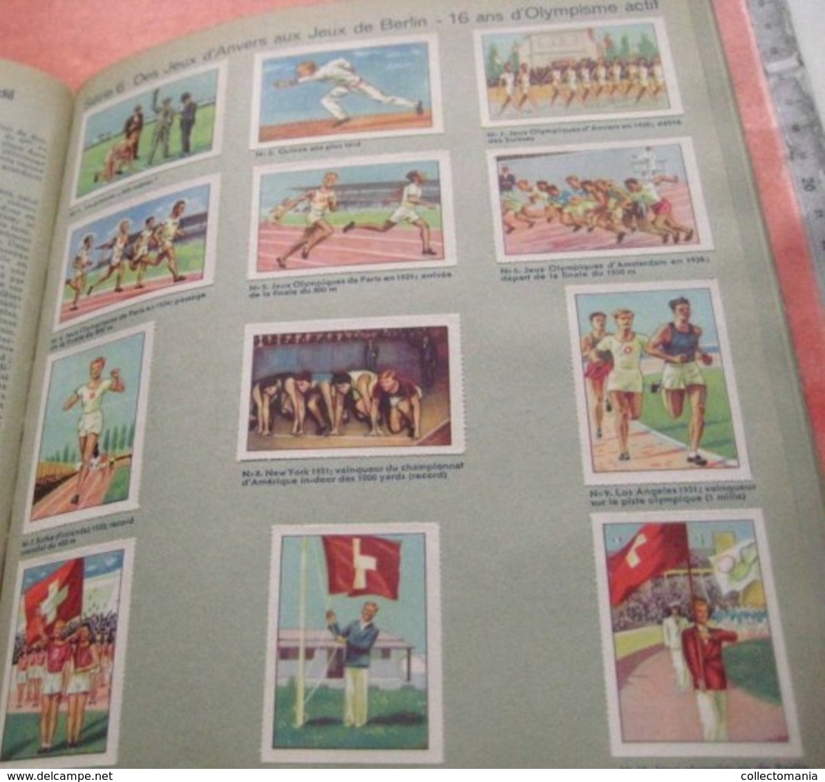 ice hockey, football, tennis, bicycling, ski, rowing, athletic; ALBUM  with glued vignette complete sets olympic games