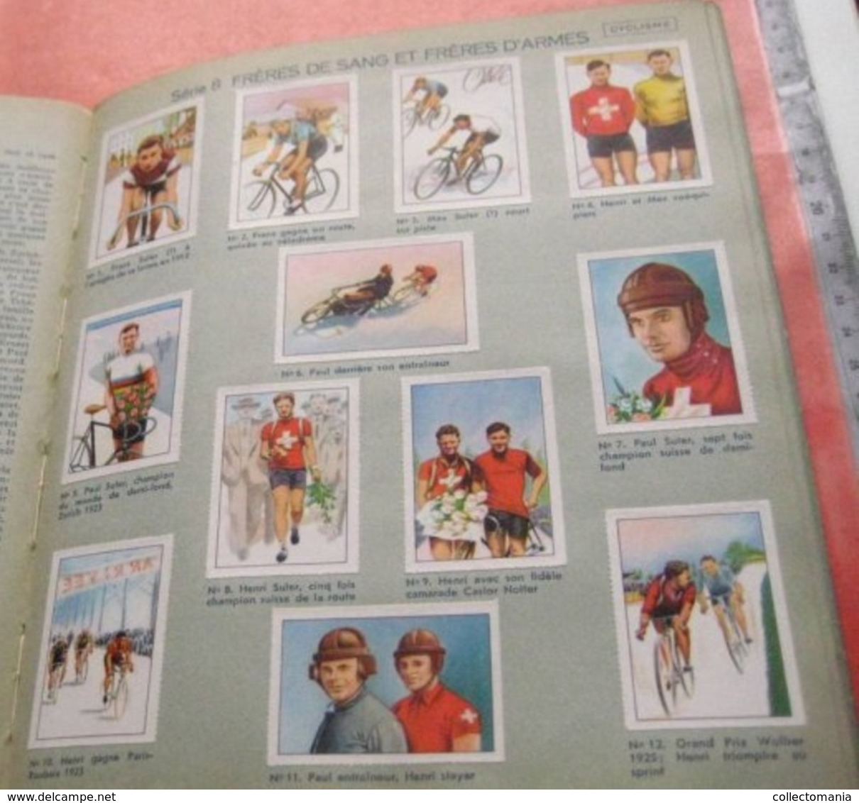 ice hockey, football, tennis, bicycling, ski, rowing, athletic; ALBUM  with glued vignette complete sets olympic games