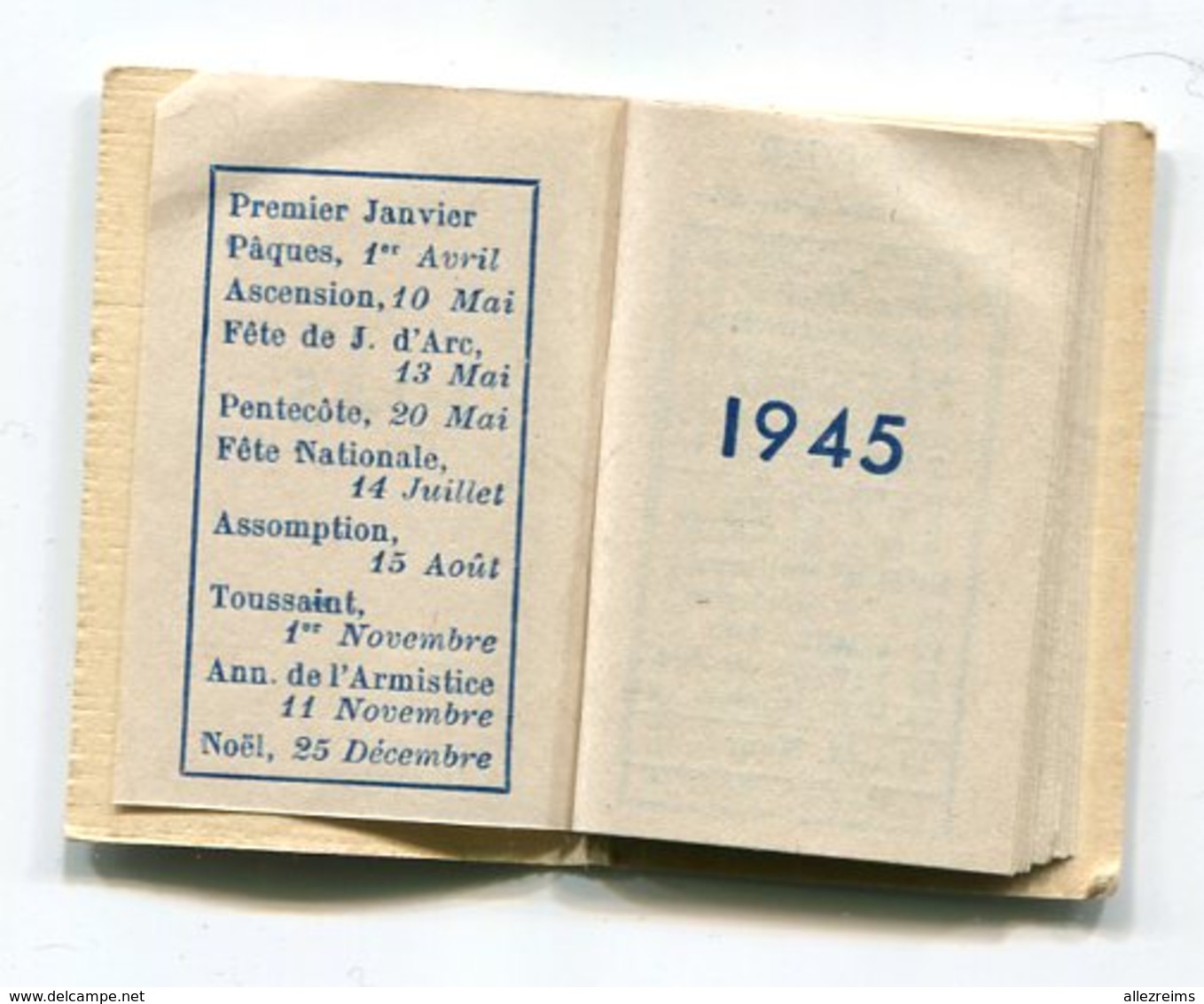 Calendrier 1945 Format 38*56 Mm    A    VOIR  !!! - Petit Format : 1941-60