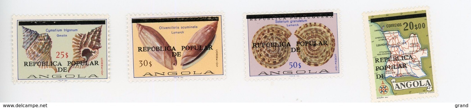 Angola 1977-Série Coquillages Surchargés-YT 614A/D - Angola