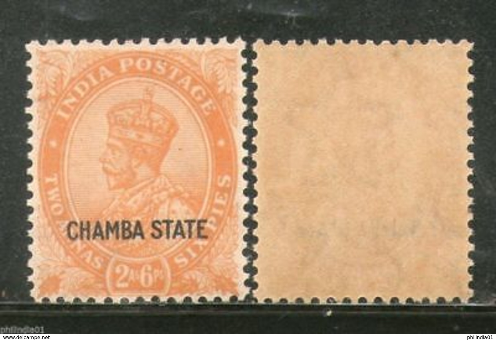 India CHAMBA State 2 1/2 As KG V SG 69 / Sc 66 Postage Stamp MNH - Chamba