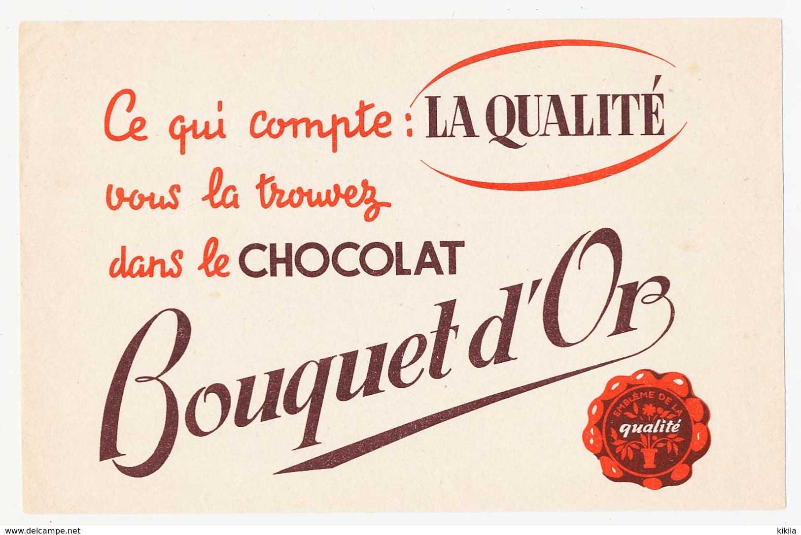 Buvard 20.8 X 13.5 Le Chocolat BOUQUET D'OR - Chocolat