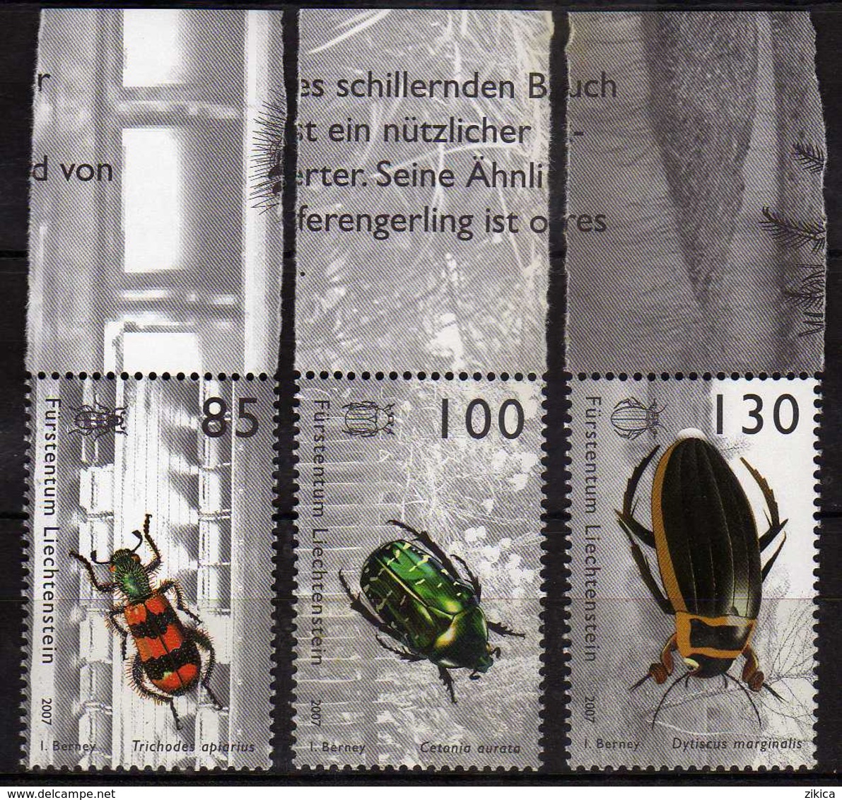 Liechtenstein 2007 Beetles.Mi - 1457/59.MNH - Neufs