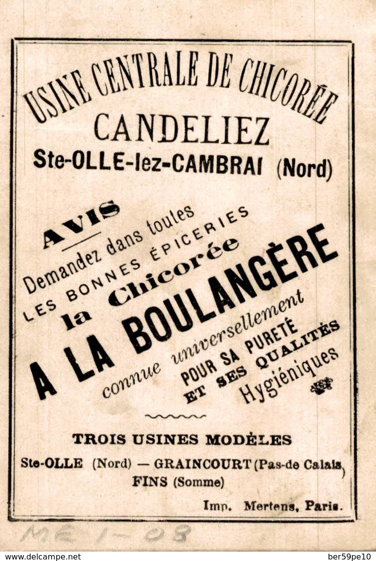 CHROMO LA CHICOREE A LA BOULANGERE CANDELIEZ SAINTE-OLLE-LEZ-CAMBRAI ETENDARD DU 4e DRAGONS NAPOLEON 1er - Autres & Non Classés