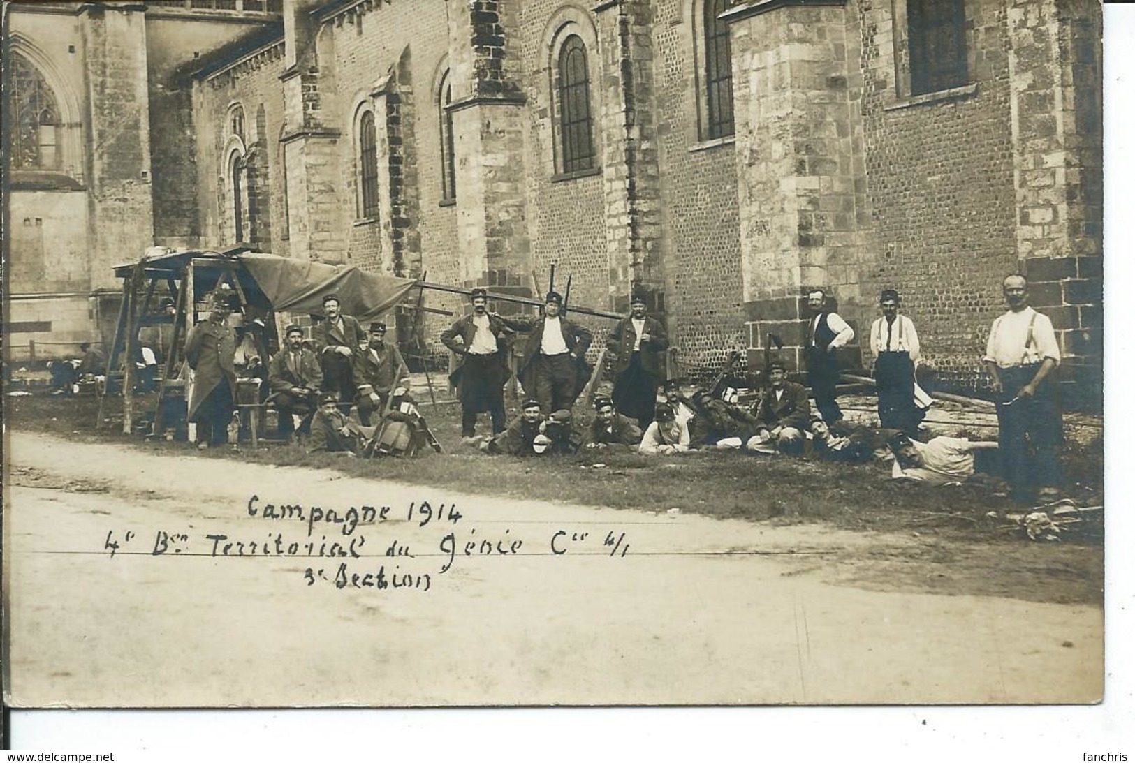 Campagne 1914-4° Bat Territorial Du Génie-carte Photo MAIRE Au Mans - Guerra 1914-18