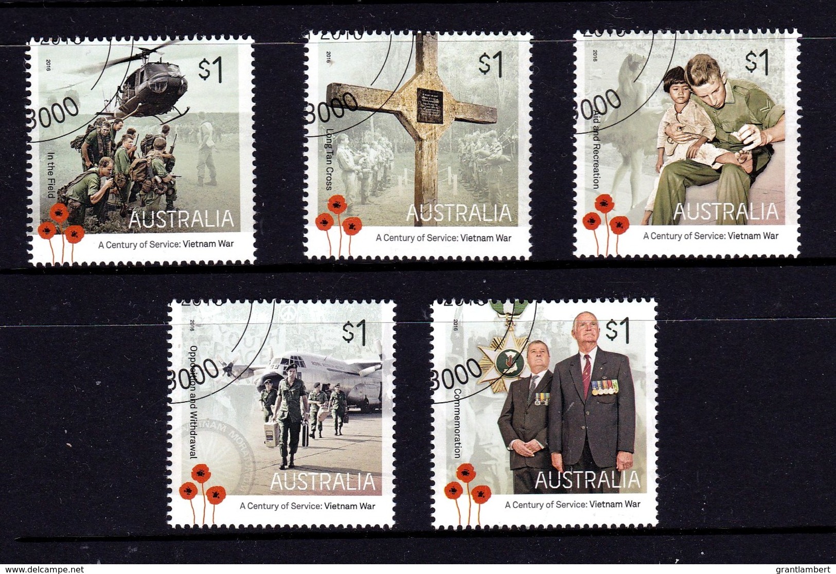 Australia 2016 A Century Of Service - Vietnam War Set Of 5 CTO - Oblitérés