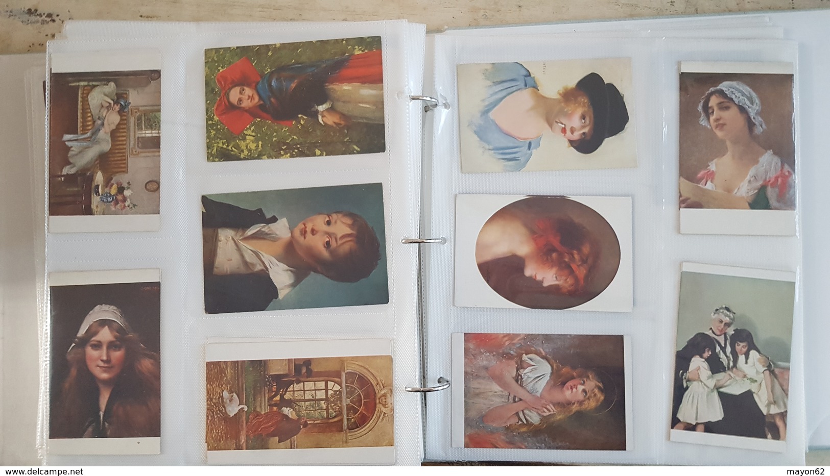 Lot + 600 CPA - cartes postales anciennes - Femmes portraits enfants Art tableau nu publicités timbres - voir scans