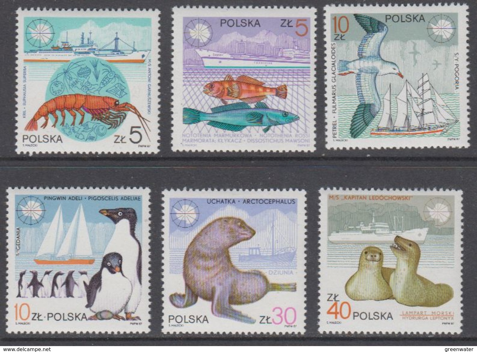 Poland 1987 Antarctica 6v ** Mnh (42058) - Unused Stamps