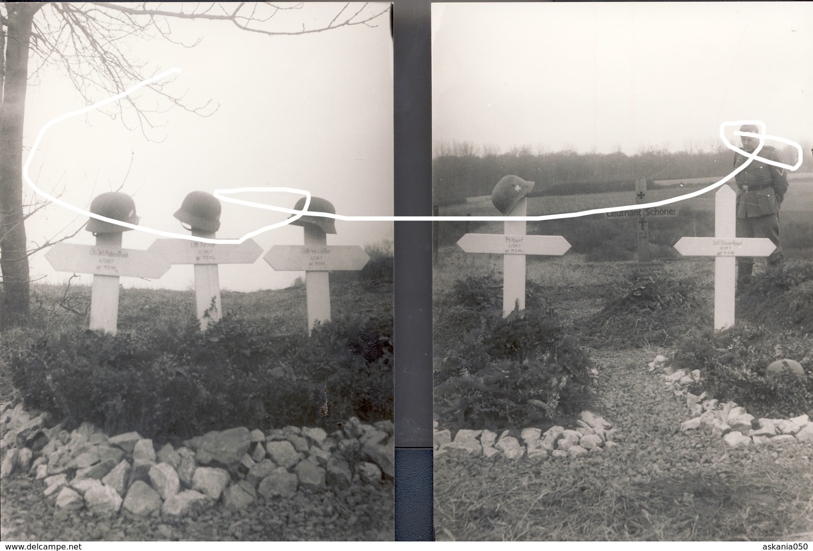 JL 1 Tombes Allemandes à Houx. Passage De La Meuse. Dinant Mai 40 Repros - 1939-45