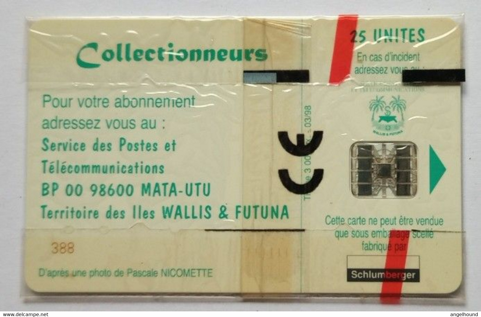 Wallis And Futuna 25 Units  WF13A  With Red Control Number  MINT ( 0nly 600 Issued) - Wallis Und Futuna
