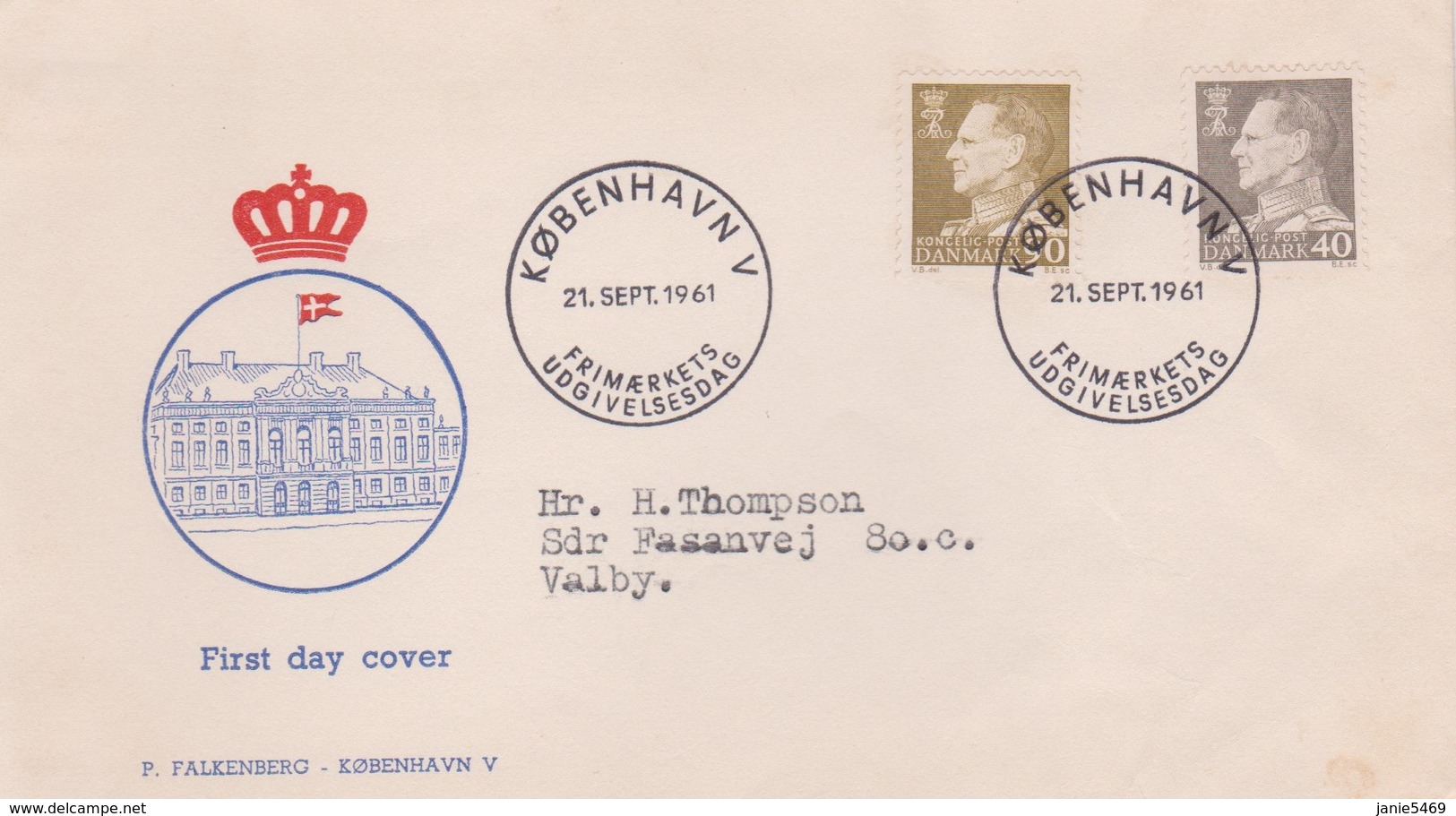 Denmark 1961 King 40 And 90  Ore FDC - FDC