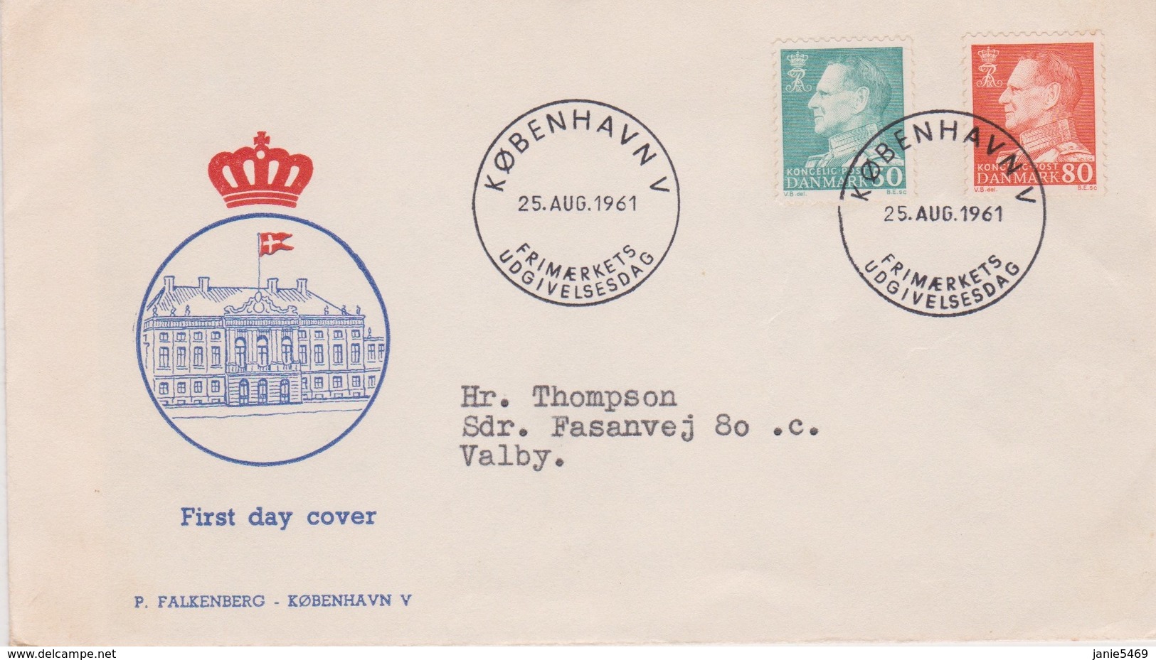 Denmark 1961 King 50 Ore And 80 Ore  FDC - FDC