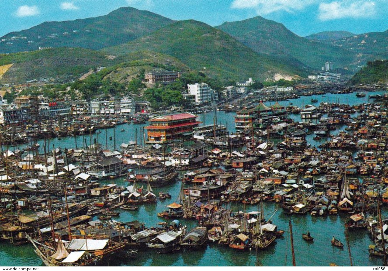 1 AK Hongkong * Panoramic View Of Aberdeen With Floating Restaurants - Luftbildaufnahme * - China (Hongkong)