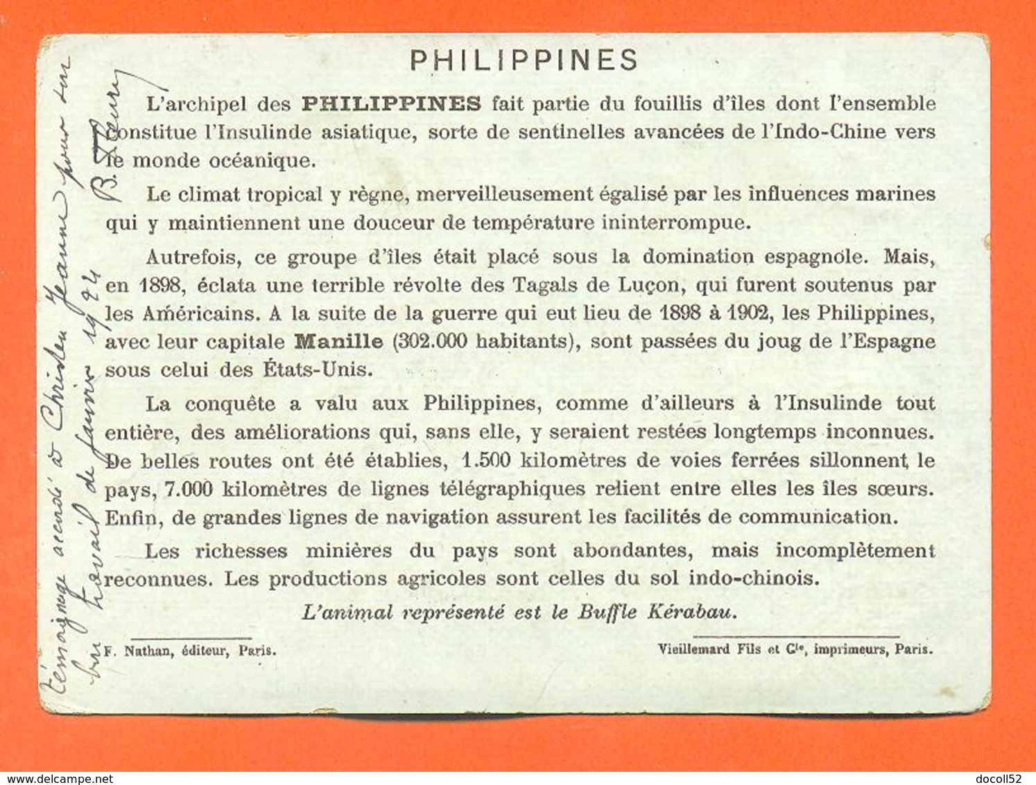 CHROMO à Travers Le Monde " Philippines " - Geografia