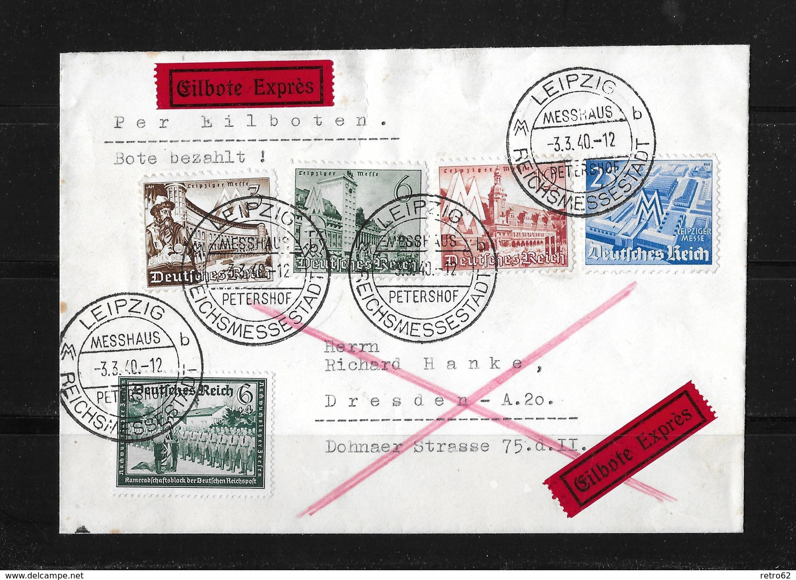 1940 DEUTSCHES REICH → Eilbote Express Brief Leipzig Nach Dresden    ►RAR◄ - Lettres & Documents