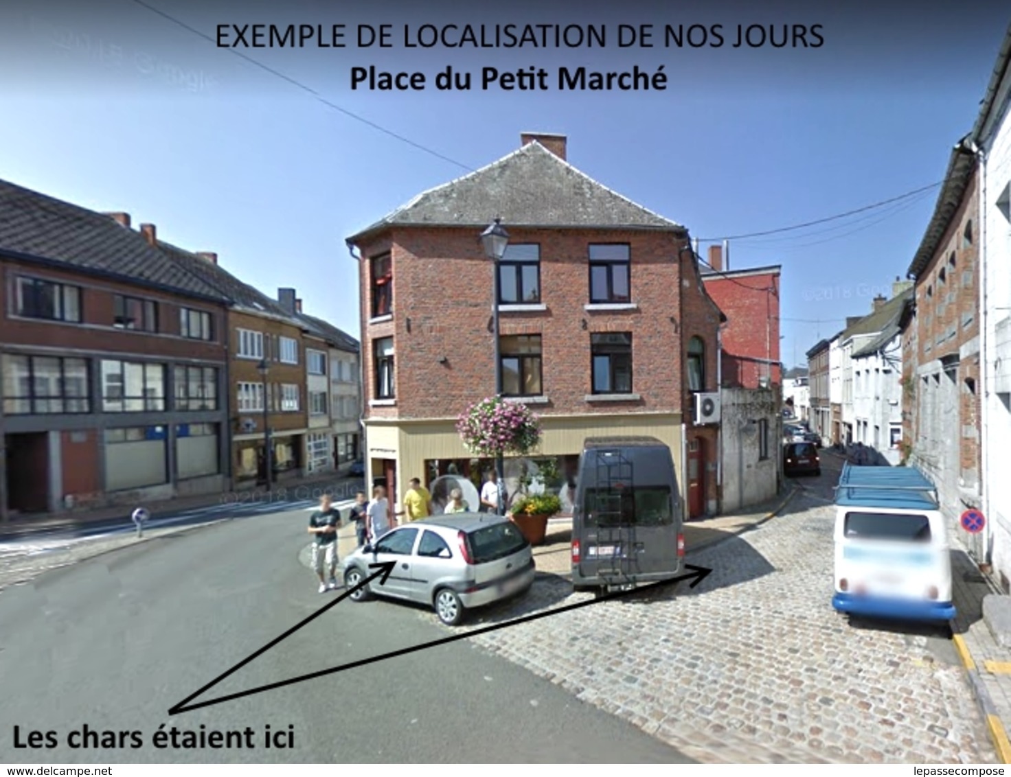 TOP - BEAUMONT - PLACE DU PETIT MARCHE - MAGASIN DELHAIZE - CHARS B1 BIS SABORDES ET ABANDONNES PAR L'ARMEE FRANCAISE - Beaumont