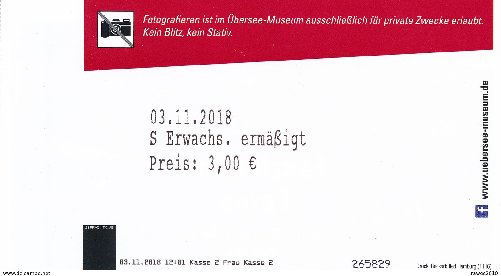 Bremen Eintrittskarte 2018 Übersee Museum Faszination Ferne Korb - Eintrittskarten