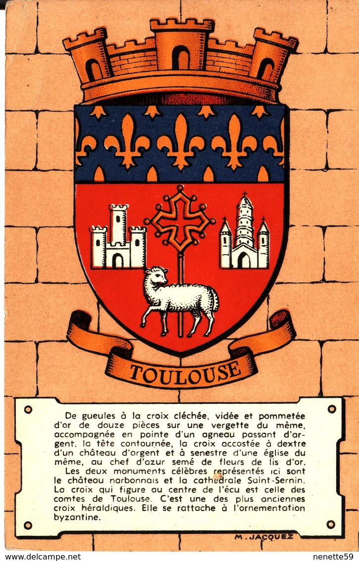 31 TOULOUSE -- Blason -- Héraldique Des Villes De France - Toulouse