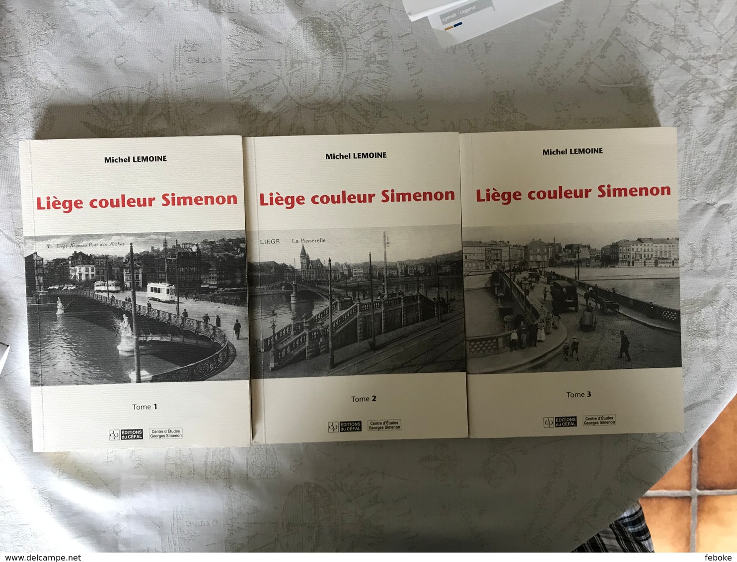 MICHEL LEMOINE `Liège Couleur Simenon', Céfal & Centre D'études Georges Simenon, 560 Pp En 3 Tomes, 60 Ill. - Lots De Plusieurs Livres