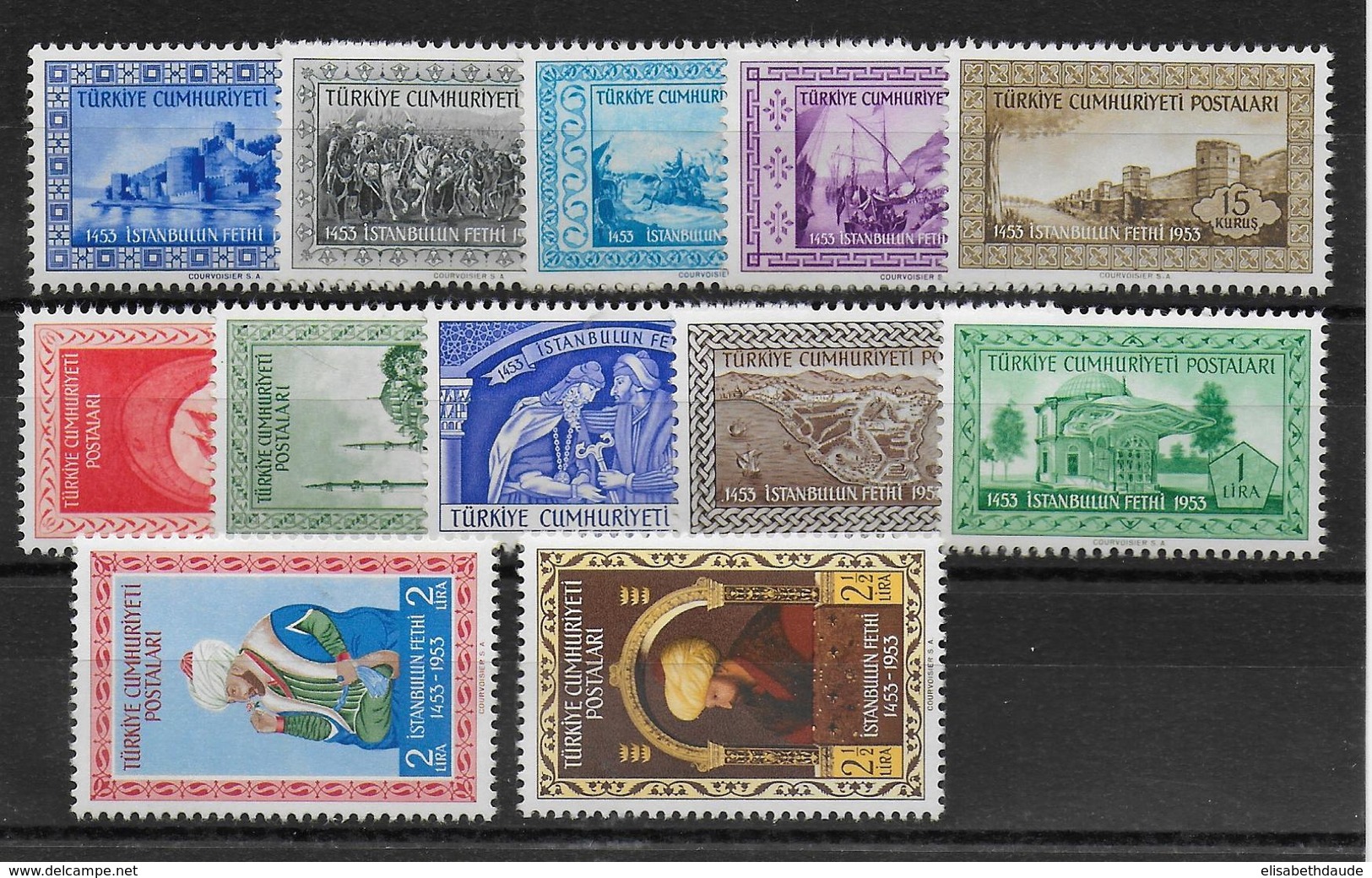 TURQUIE - 1953 - YVERT N° 1175/1186 ** MNH (TRES LEGERES ROUSSEURS) - COTE = 50 EUR. - - Unused Stamps
