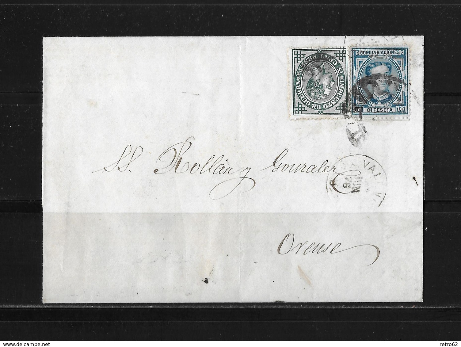 1876 SPANIEN → Brief Valencia Nach Orense - Lettres & Documents