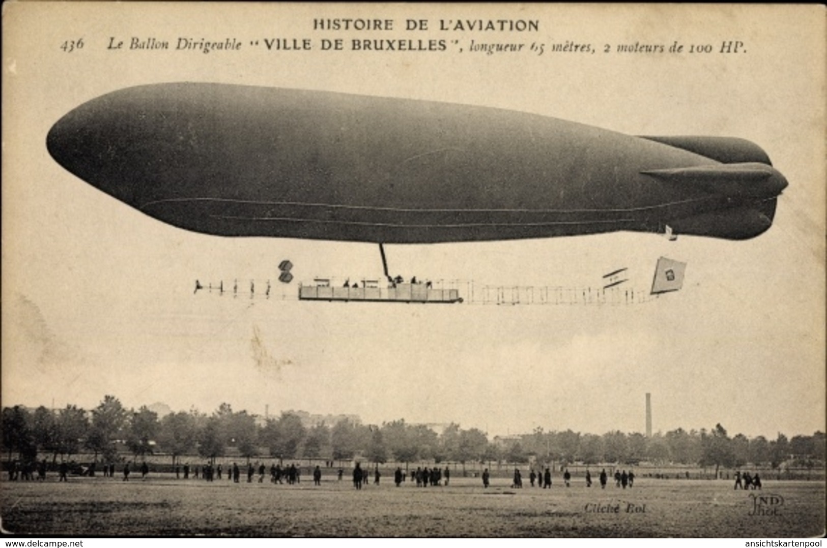 Cp Histoire De L'Aviation, Ballon Dirigéable Ville De Bruxelles, Französisches Luftschiff - Otros & Sin Clasificación