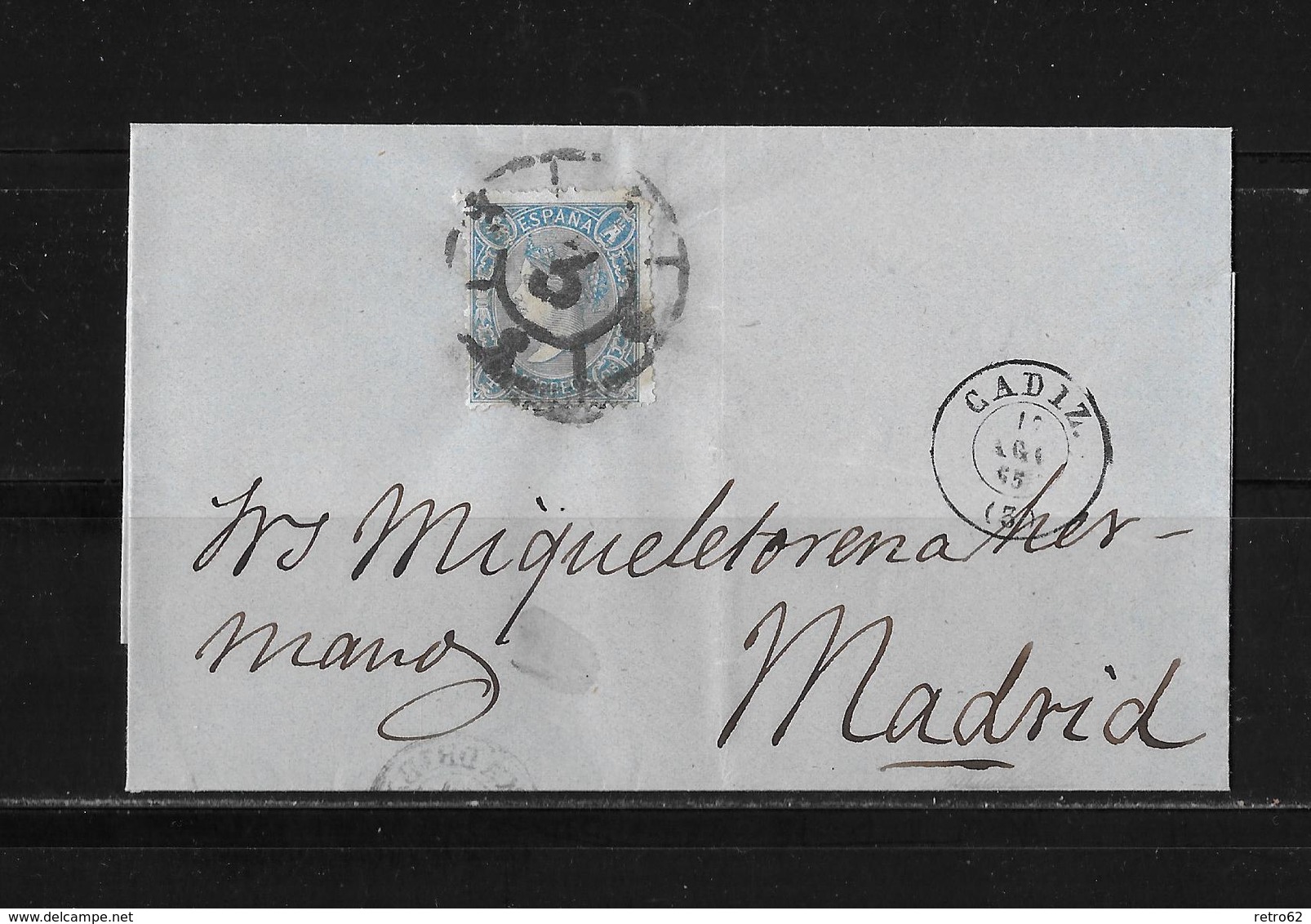 1865 SPANIEN → Brief Cadiz Nach Madrid - Lettres & Documents