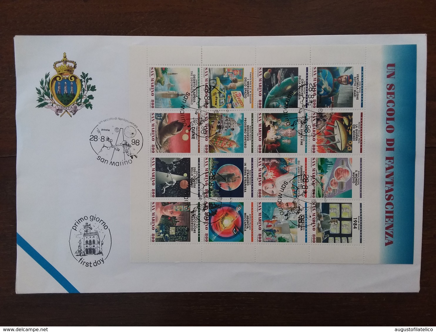 SAN MARINO - 100 Anni Di Fantascienza - Foglietto F.D.C. + Spese Postali - FDC